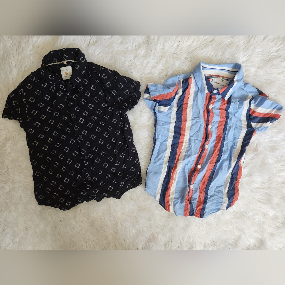 3 Boy Short Sleeve Button Down 5/6